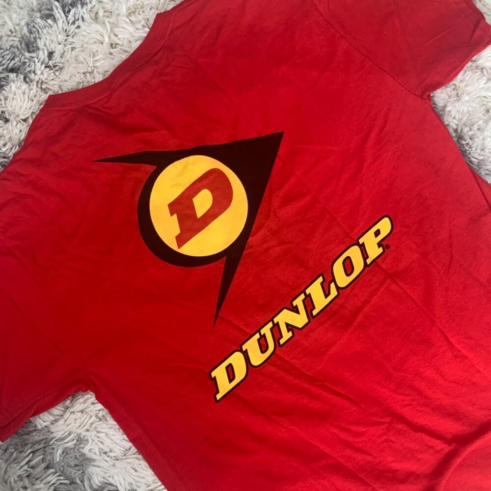 Vintage Y2K Dunlop Tire Promo Shirt Tee Men's Large Jerzees Tag Red